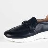 Shoes L'idea by Lori | Leather Sneaker With Chain Black Leather
