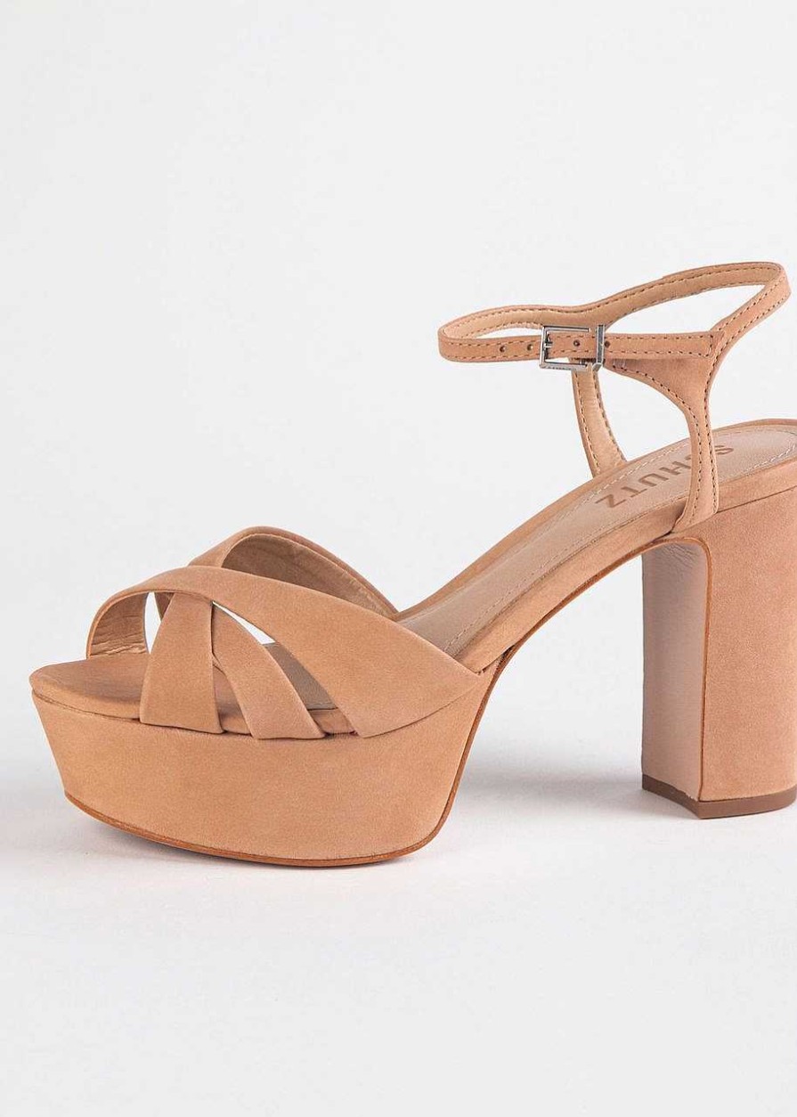 Shoes Schutz | Keefa Platform Sandal Honey Beige Suede