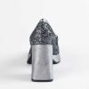 Shoes L'idea by Lori | Glitter Heeled Loafer Pewter Glitter