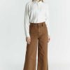 Apparel OAT | High Rise Wide Leg Jean Brown