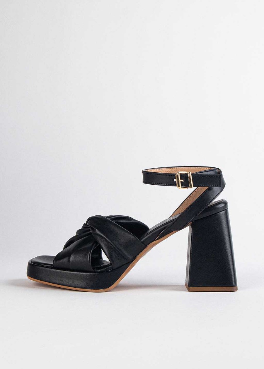 Shoes L'idea by Lori | Platform Heeled Sandal Black Leather