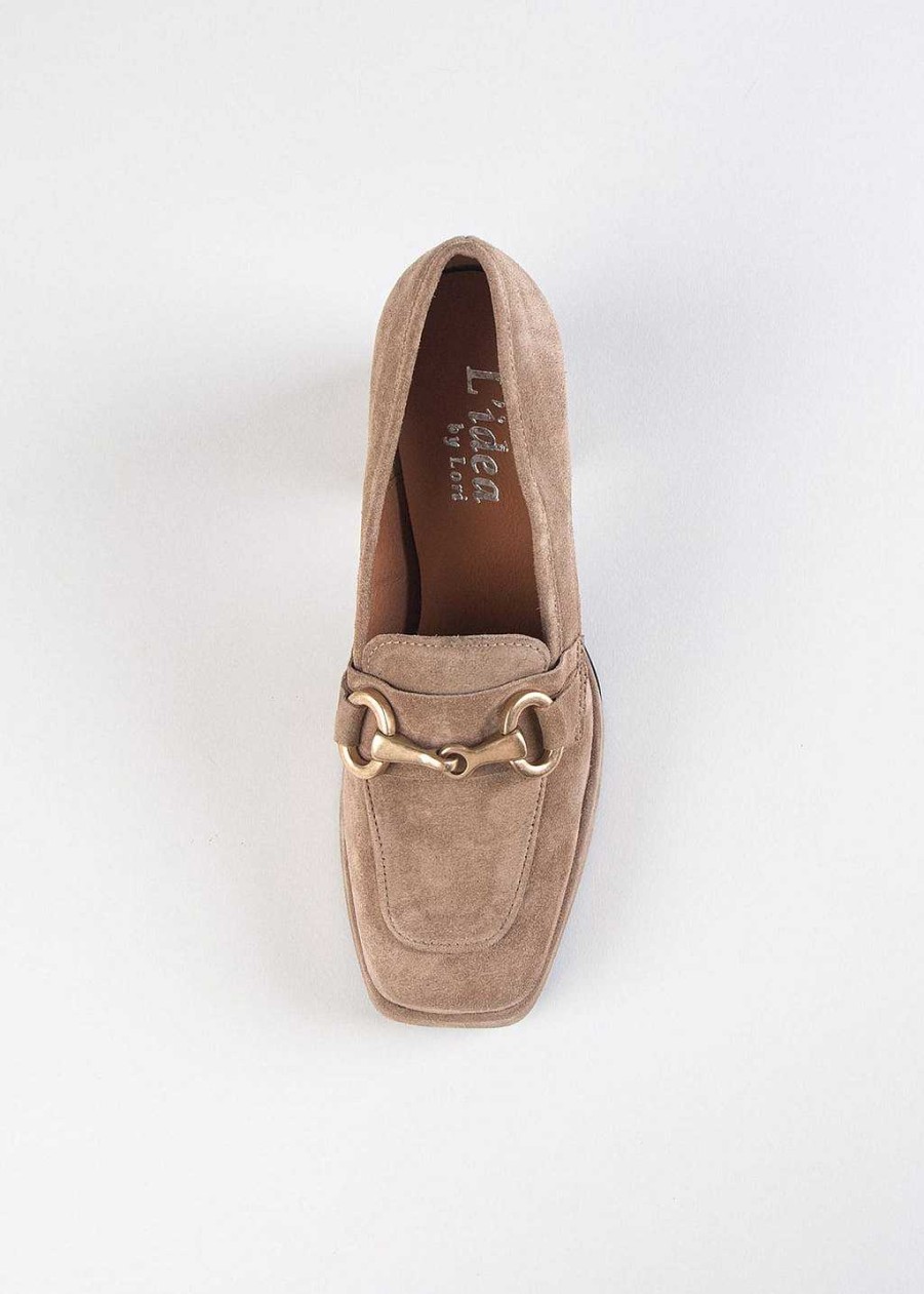 Shoes L'idea by Lori | Suede Heeled Loafer Corda Suede